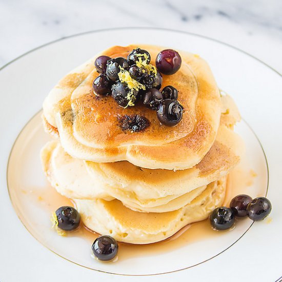 Easy Lemon Blueberry Pancakes