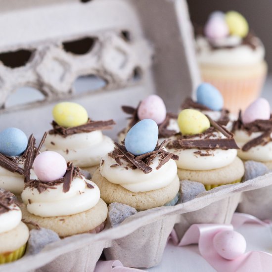 White Chocolate Easter Egg Cupcakes