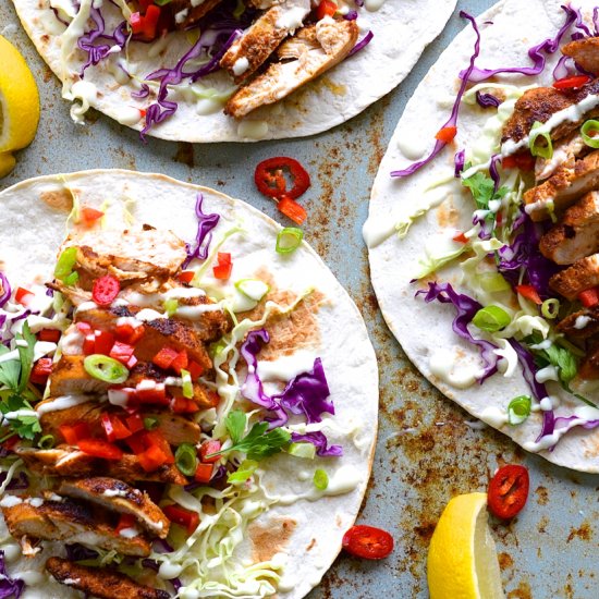 Healthy chicken tacos