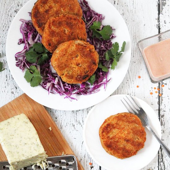 Lentil & Cheese Burgers