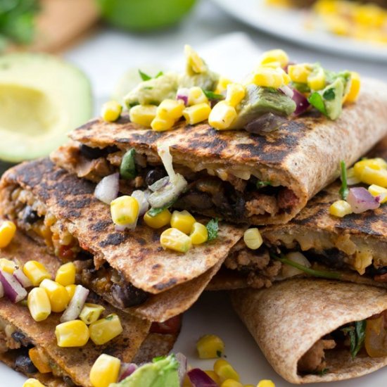 Beef ‘n’ Bean Quesadillas