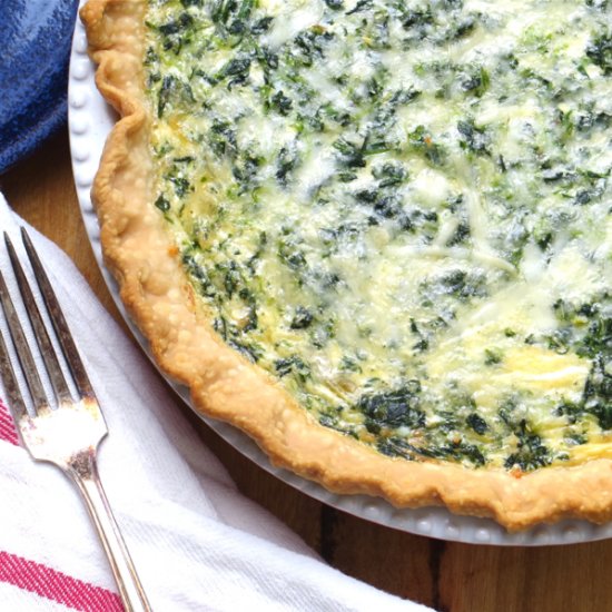 Spinach artichoke quiche