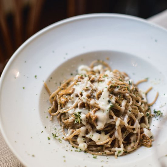 Spelt Spaghetti with Wild Mushrooms