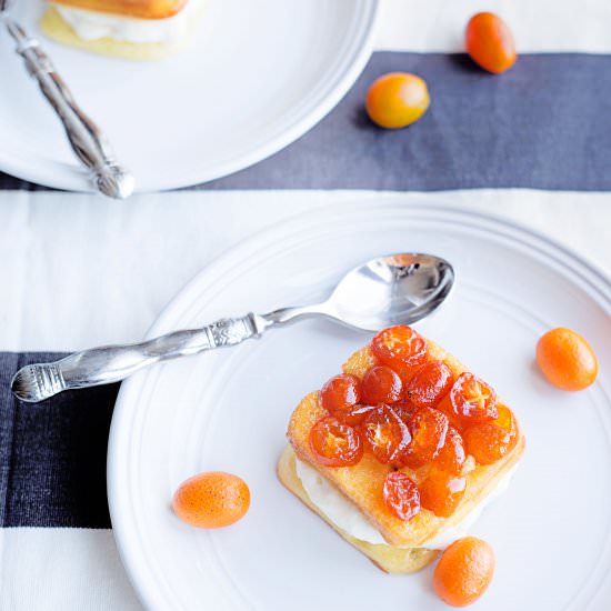 Ginger Cake with Candied Kumquats