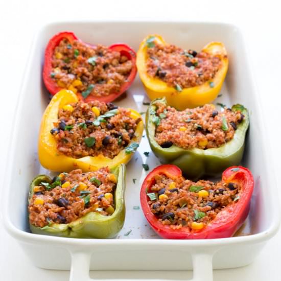 Quinoa and Turkey Stuffed Peppers