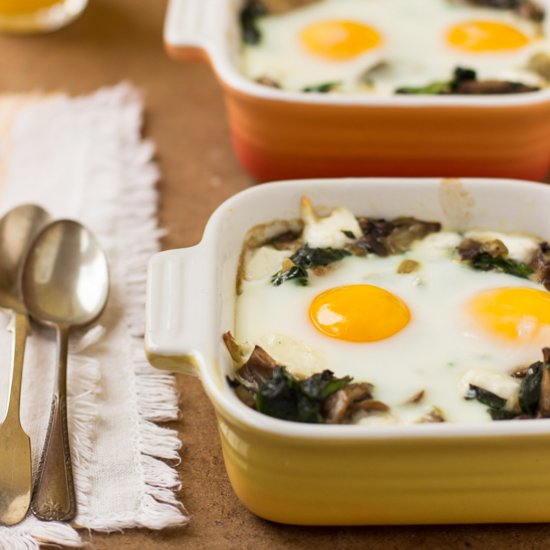 Baked Eggs with Spinach