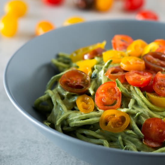 Zucchini Noodles with Avocado Sauce