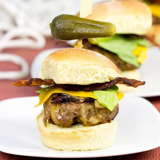 Triple Cheddar Bacon Sliders