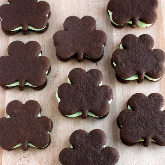 Mint Chocolate Shamrock Cookies