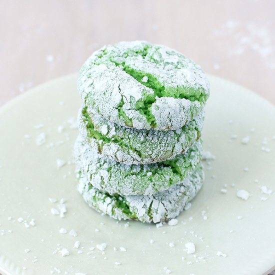 Mint Crinkle Cookies