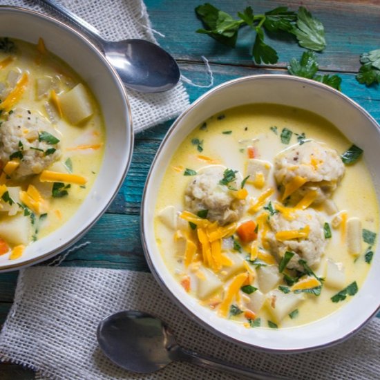 Matzo Ball Potato Chowder