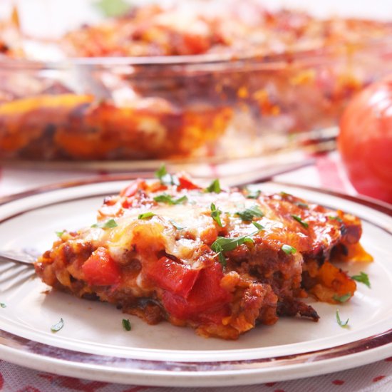 Beef Tortilla Lasagna Casserole