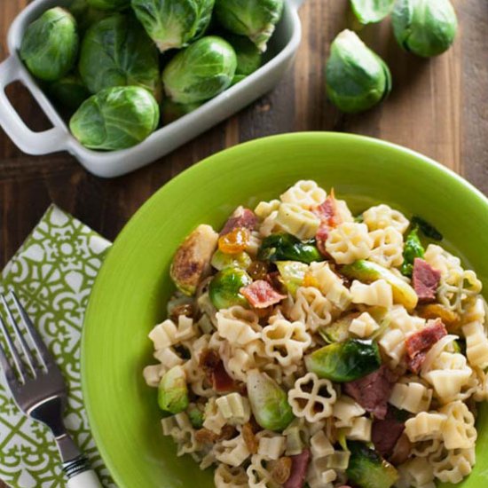 Brussels Sprout & Corned Beef Pasta