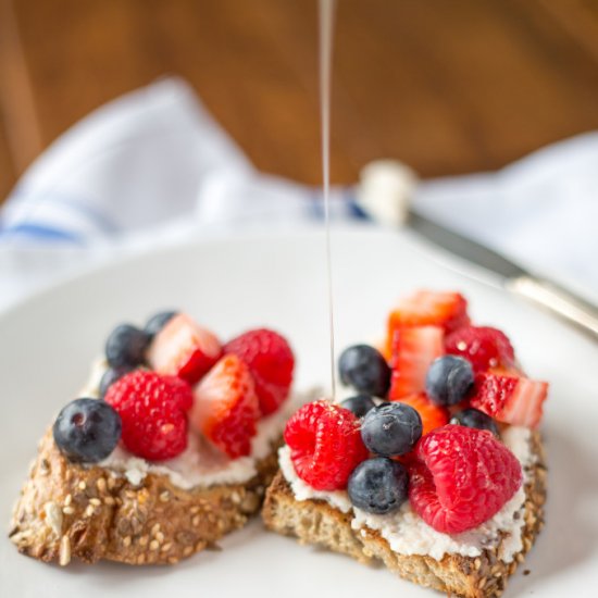 Ricotta Toast with Honey + Berries