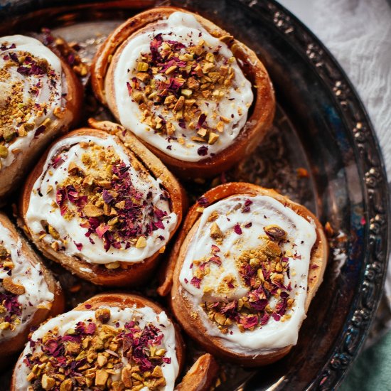 Cardamom Pistachio Rose Rolls