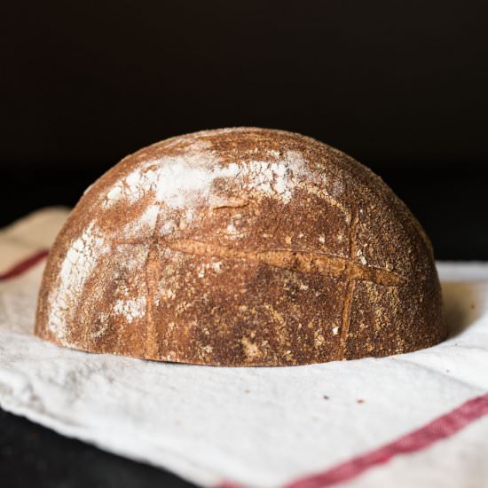 100% Whole Wheat Sourdough Bread