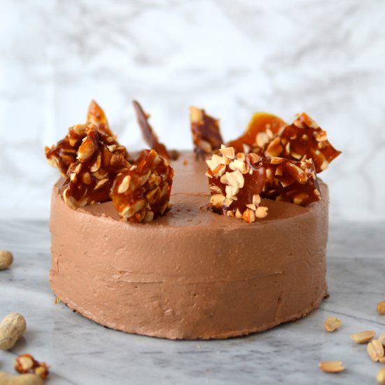 Chocolate, Peanut, Caramel Cake