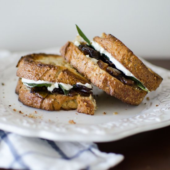 Caramelized Onion + Chevre Sandwich