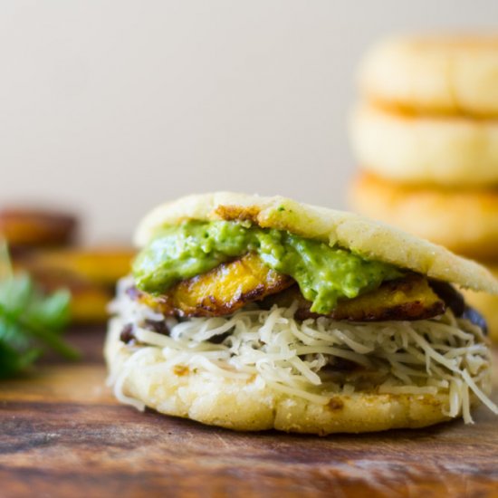 Black Bean and Bavarti Arepas