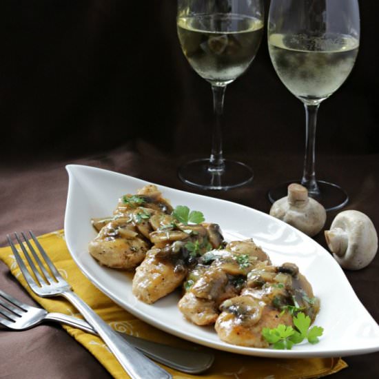 Mushroom Chicken with Brandy Sauce