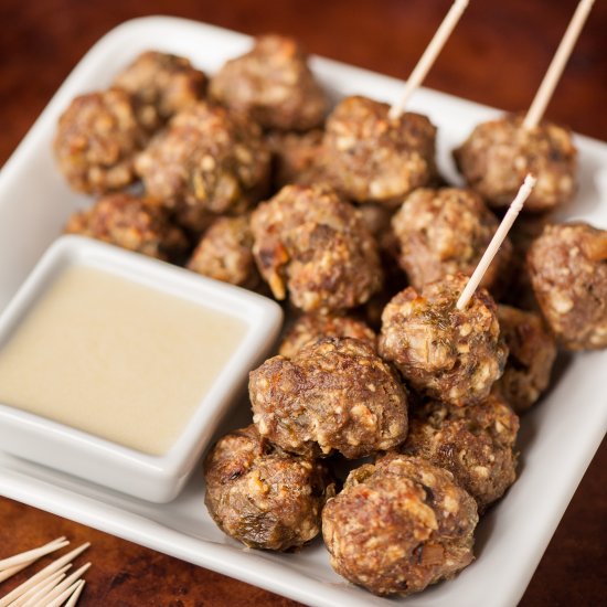 Green Chile Cheddar Meatballs