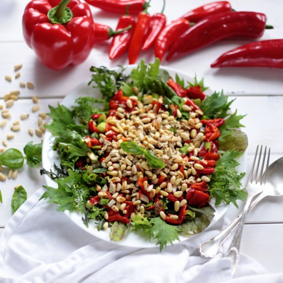 Pepper Salad with Vegan Feta