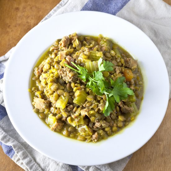 Sausage and Lentil Casserole