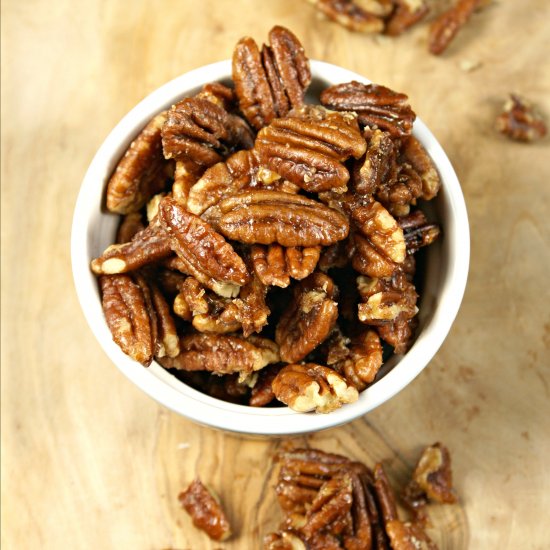 Sticky Baked Maple Syrup Pecan Nuts