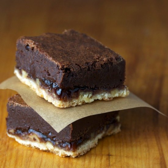 Raspberry Jam Shortbread Brownies