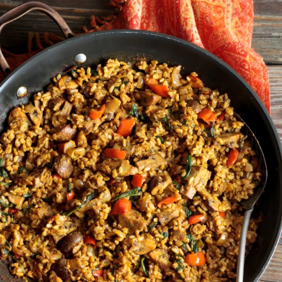 Curry Fried Rice with Mushrooms