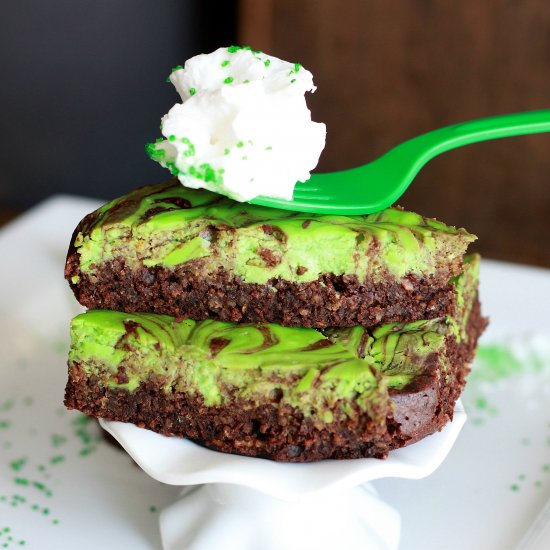 Grasshopper Pie Cheesecake Brownies