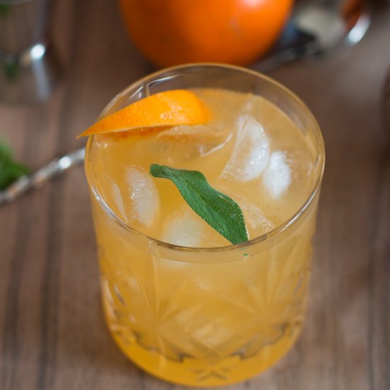 Blood Orange Gin Cocktail with Sage