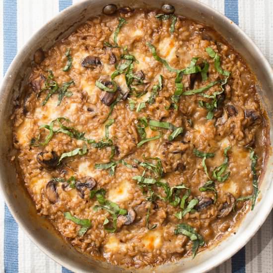 Mushroom Marsala Farro Bake