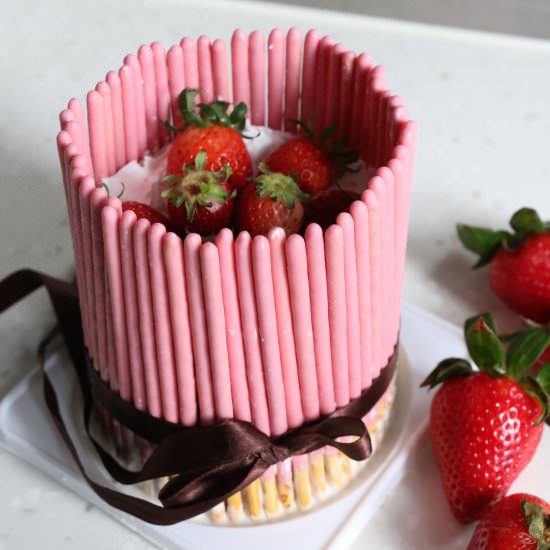 Strawberry Pocky Cake