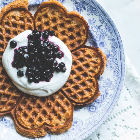 Sweet Potato Sourdough Waffles