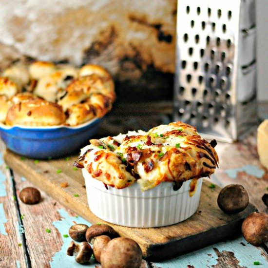 Mushroom (Bacon) Pull Apart Bread