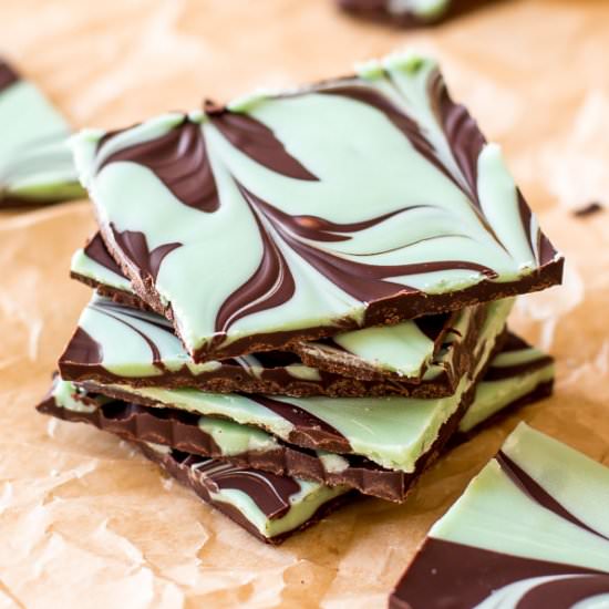 Mint Chocolate Swirl Bark