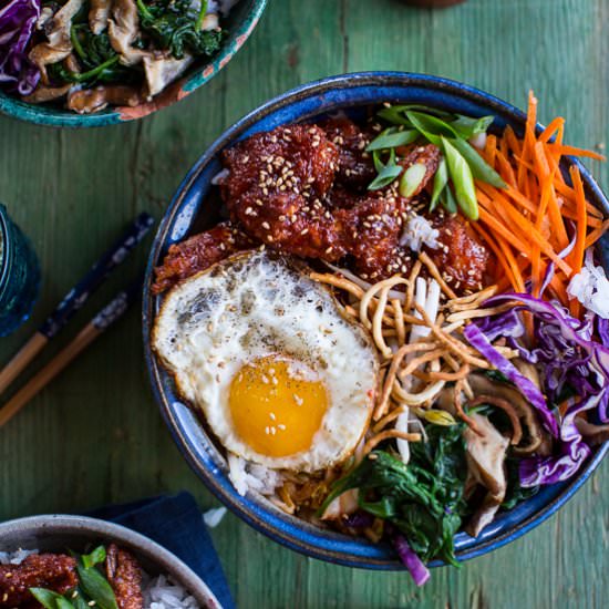 Korean Style Fried Shrimp Rice Bowl