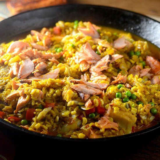 Salmon Paella