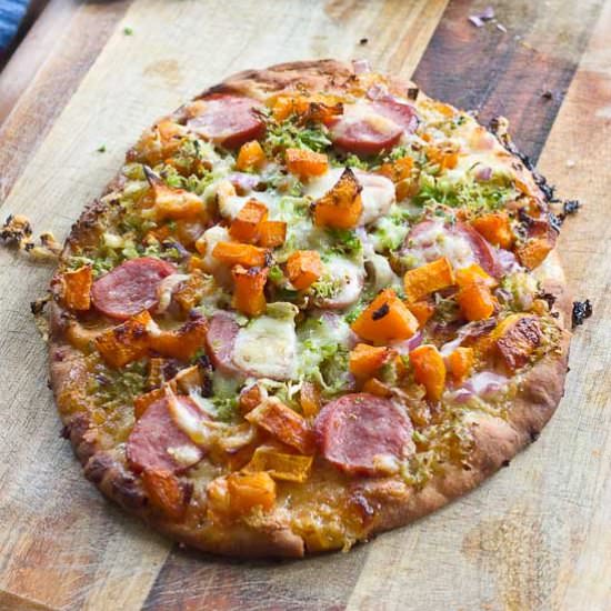 Brussels & Butternut Naan Pizza