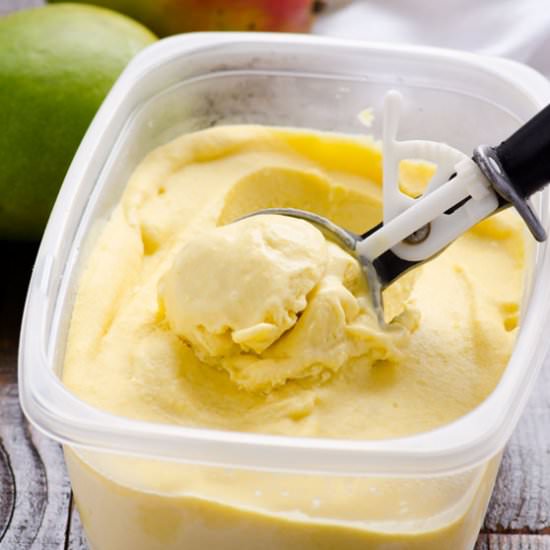 No Churn Mango Ice Cream