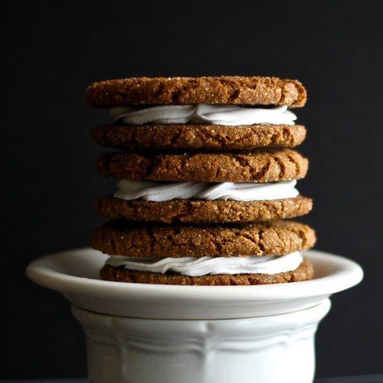 Gingersnap Cookie Sandwiches