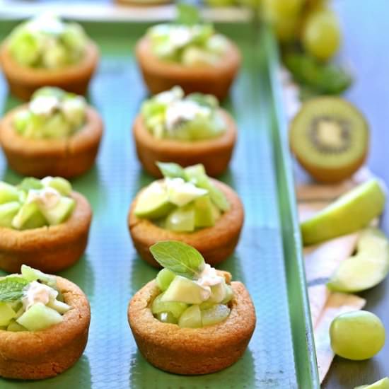 Green Fruit Salad Cookie Cups