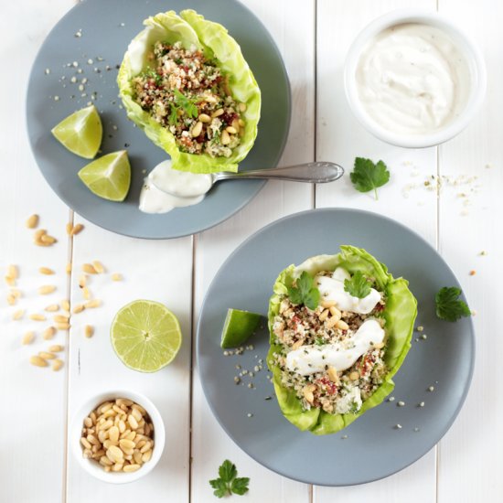 Raw Cauliflower Cabbage Bowls