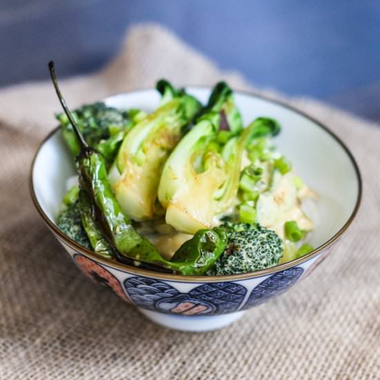 Vegetarian Thai Green Curry Noodles