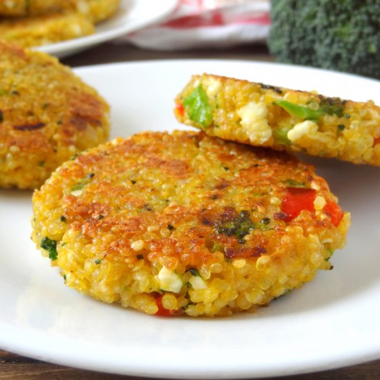 Broccoli cheese quinoa patties