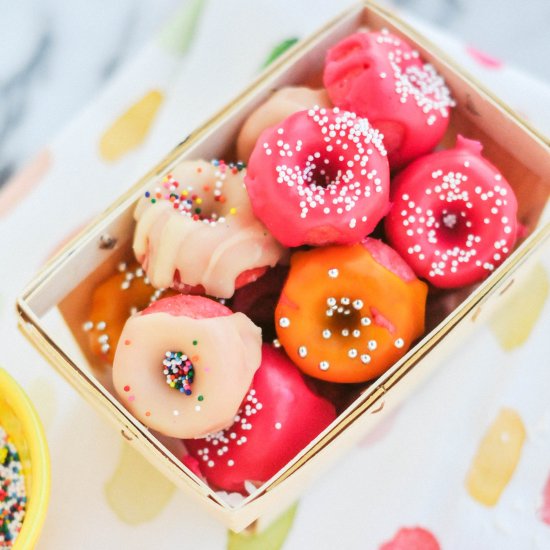 Mini Pink Strawberry Donuts