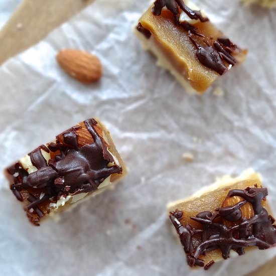 Salted tahini caramel bars