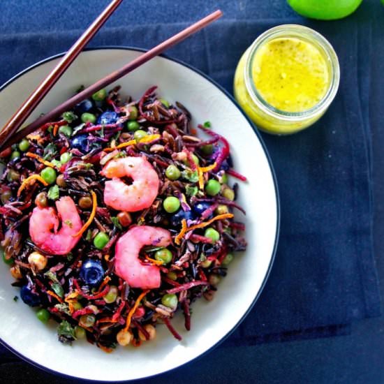 Beet and Black Rice Seafood Salad