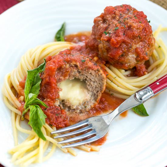 Mozzarella Stuffed Meatballs